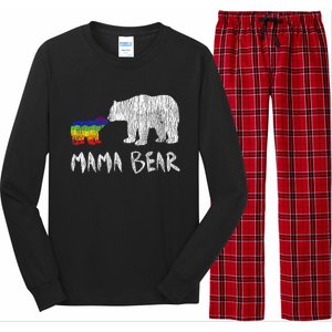 Rainbow Mama Bear Always Forever Love Support Pride Lgbtq Long Sleeve Pajama Set