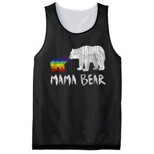 Rainbow Mama Bear Always Forever Love Support Pride Lgbtq Mesh Reversible Basketball Jersey Tank