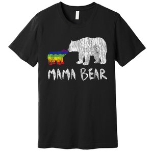 Rainbow Mama Bear Always Forever Love Support Pride Lgbtq Premium T-Shirt