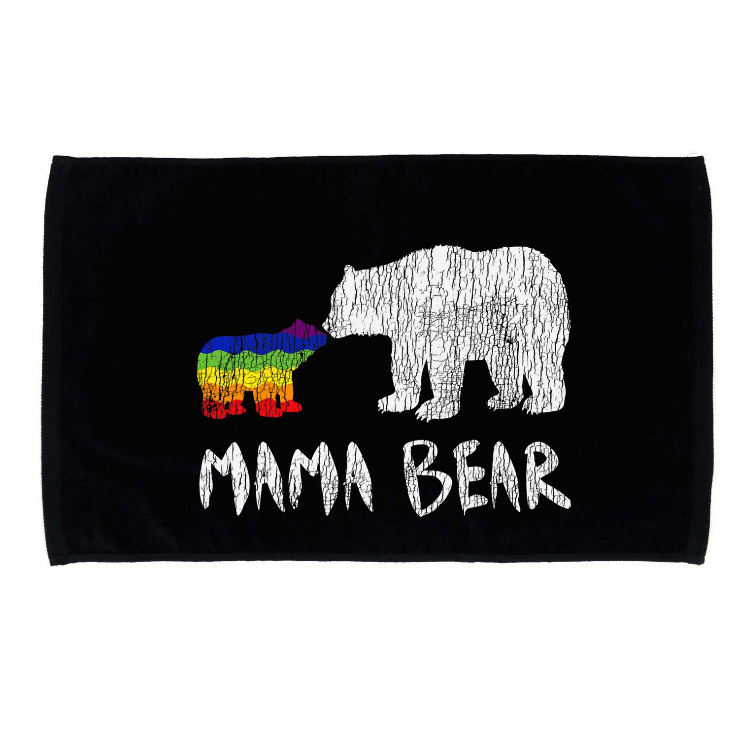 Rainbow Mama Bear Always Forever Love Support Pride Lgbtq Microfiber Hand Towel