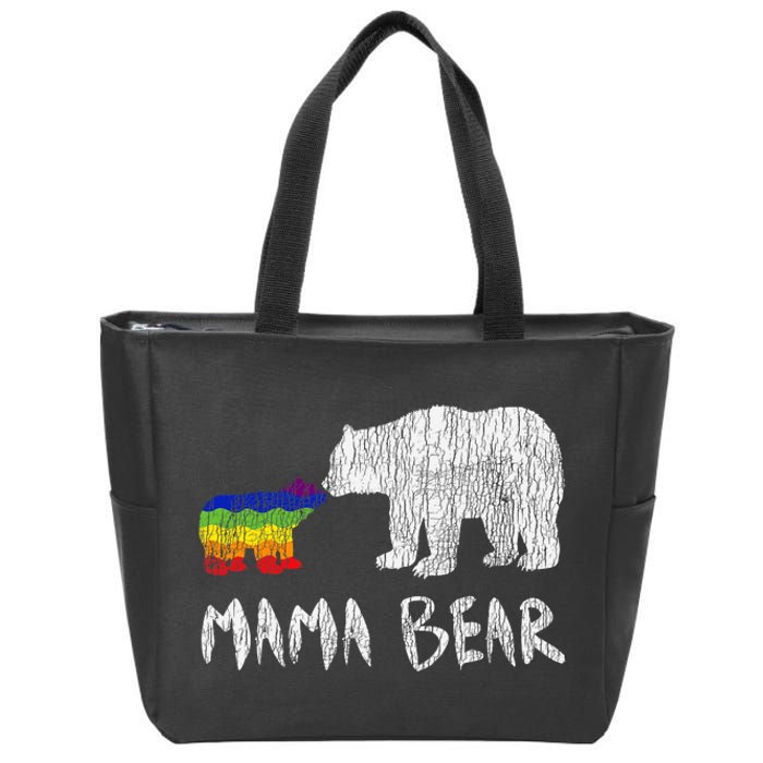 Rainbow Mama Bear Always Forever Love Support Pride Lgbtq Zip Tote Bag