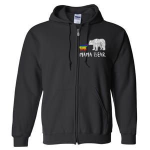 Rainbow Mama Bear Always Forever Love Support Pride Lgbtq Full Zip Hoodie