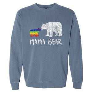 Rainbow Mama Bear Always Forever Love Support Pride Lgbtq Garment-Dyed Sweatshirt