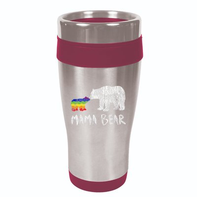 Rainbow Mama Bear Always Forever Love Support Pride Lgbtq 16oz Travel Tumbler