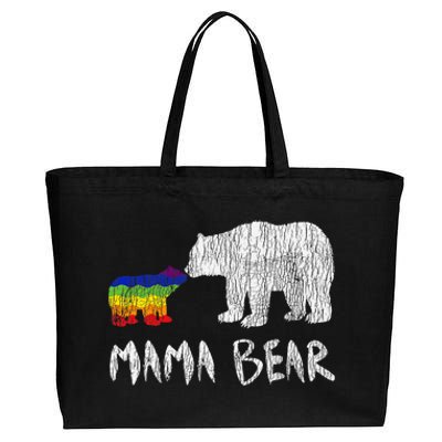 Rainbow Mama Bear Always Forever Love Support Pride Lgbtq Cotton Canvas Jumbo Tote