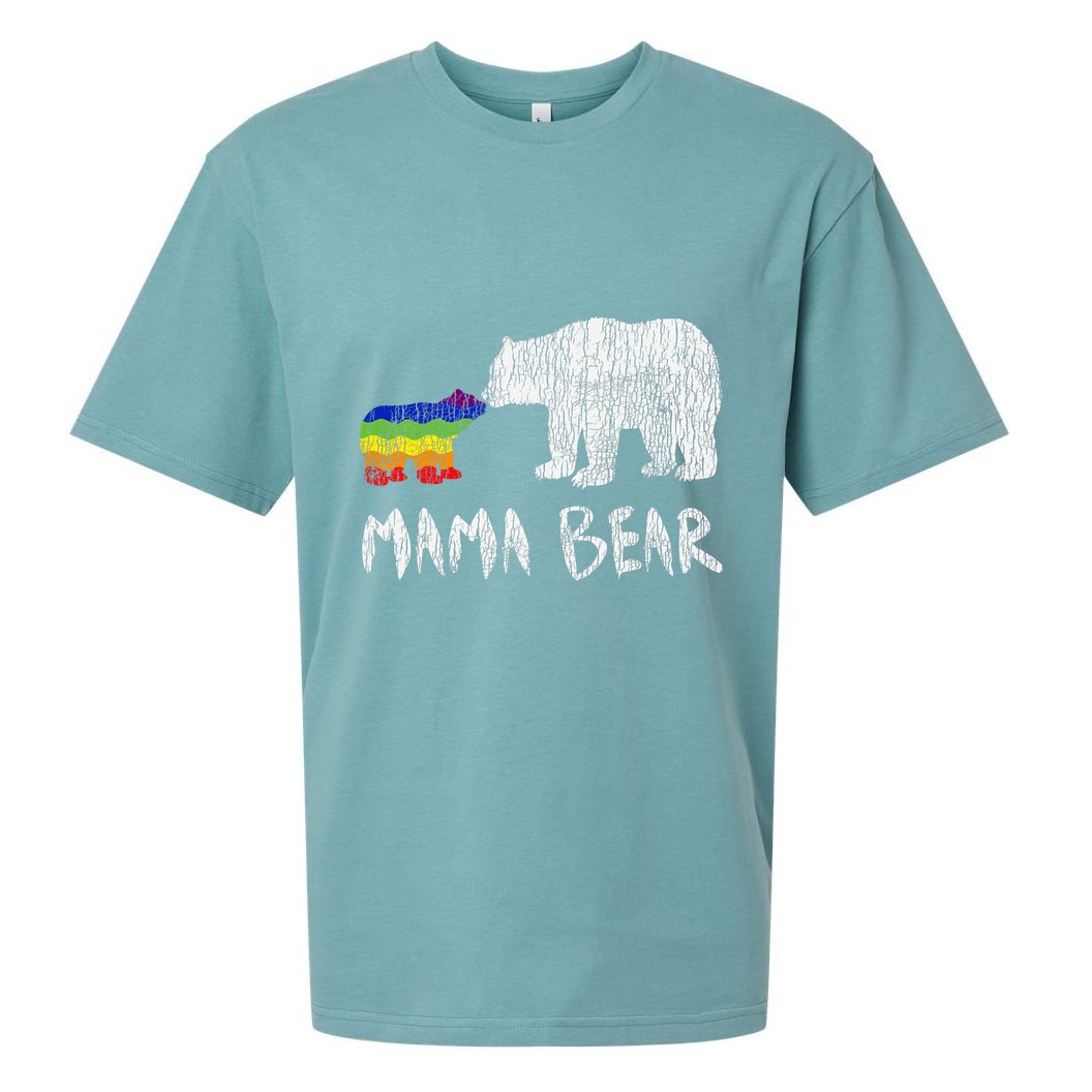 Rainbow Mama Bear Always Forever Love Support Pride Lgbtq Sueded Cloud Jersey T-Shirt