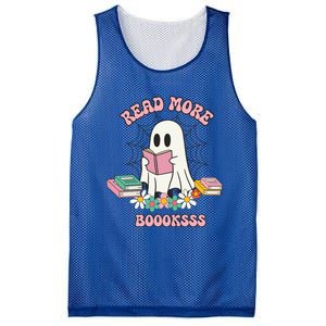 Read More Books Ghost Reading Book Halloween Spooky Season Funny Gift Mesh Reversible Basketball Jersey Tank