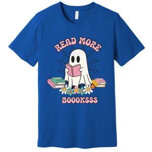 Read More Books Ghost Reading Book Halloween Spooky Season Funny Gift Premium T-Shirt