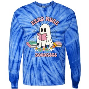 Read More Books Ghost Reading Book Halloween Spooky Season Funny Gift Tie-Dye Long Sleeve Shirt