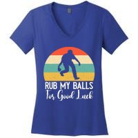 Rub My Balls For Good Luck Funny Bocce Ball Gift Women's V-Neck T-Shirt