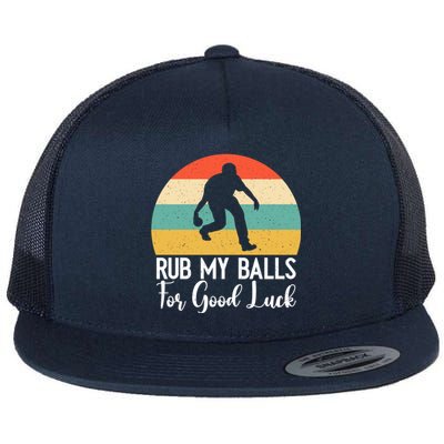 Rub My Balls For Good Luck Funny Bocce Ball Gift Flat Bill Trucker Hat