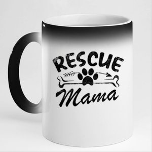 Rescue Mama Best Dog Lover Owner Gift Mom Ever Mother Day Gift 11oz Black Color Changing Mug