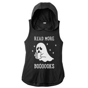 Read More Boooooks Cute Ghost Read More Boooooks Halloween Ladies PosiCharge Tri-Blend Wicking Draft Hoodie Tank