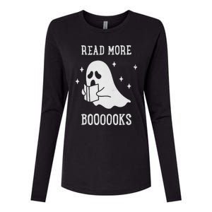 Read More Boooooks Cute Ghost Read More Boooooks Halloween Womens Cotton Relaxed Long Sleeve T-Shirt