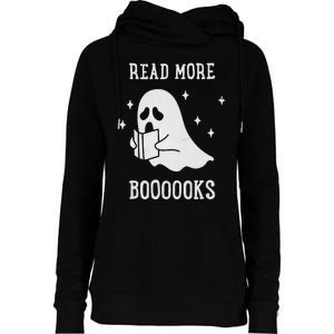 Read More Boooooks Cute Ghost Read More Boooooks Halloween Womens Funnel Neck Pullover Hood