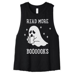 Read More Boooooks Cute Ghost Read More Boooooks Halloween Women's Racerback Cropped Tank