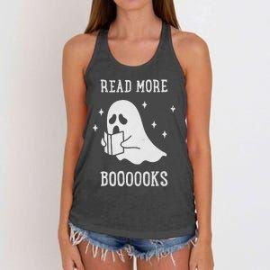 Read More Boooooks Cute Ghost Read More Boooooks Halloween Women's Knotted Racerback Tank