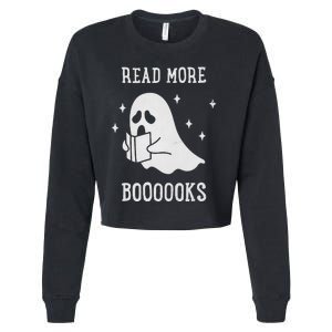 Read More Boooooks Cute Ghost Read More Boooooks Halloween Cropped Pullover Crew