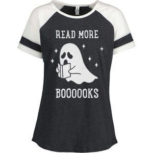 Read More Boooooks Cute Ghost Read More Boooooks Halloween Enza Ladies Jersey Colorblock Tee