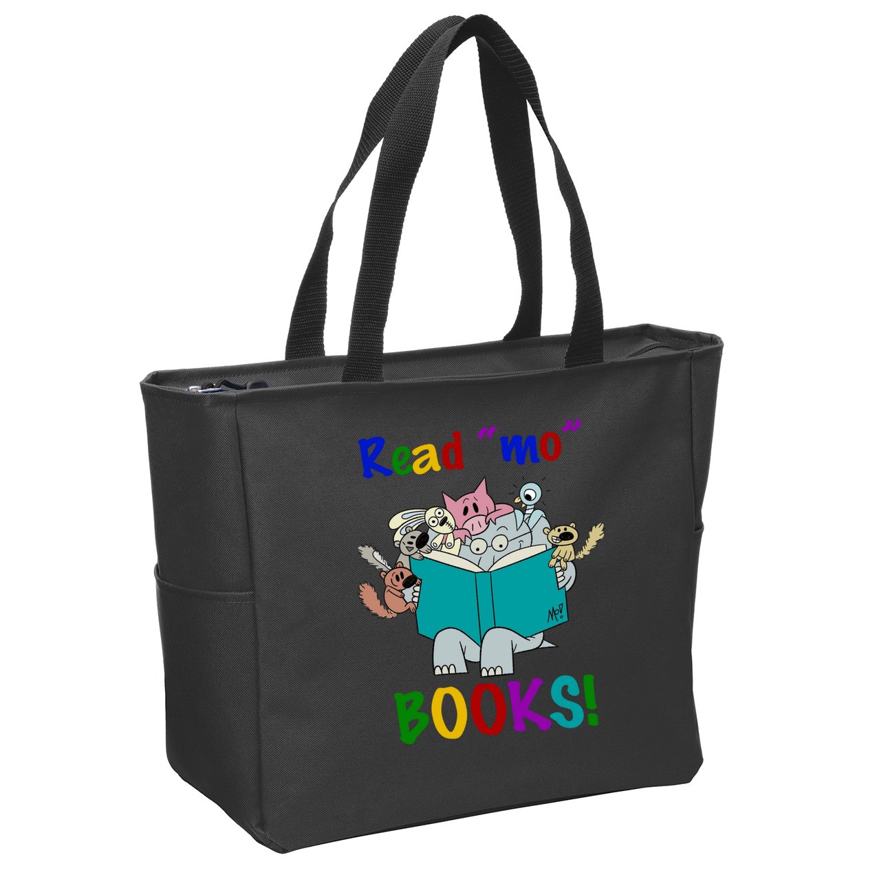 Read Mo Books Elephant Animals Zip Tote Bag