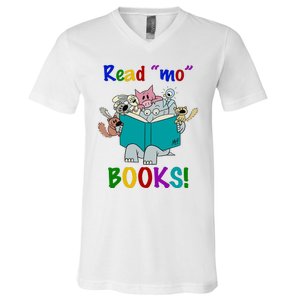 Read Mo Books Elephant Animals V-Neck T-Shirt