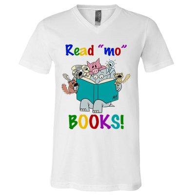 Read Mo Books Elephant Animals V-Neck T-Shirt