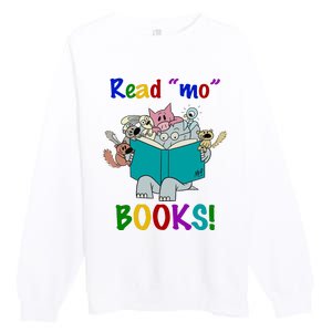 Read Mo Books Elephant Animals Premium Crewneck Sweatshirt