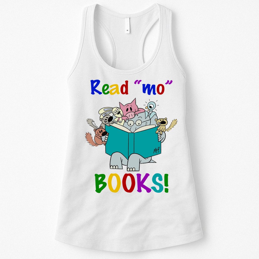Read Mo Books Elephant Animals Womens Tank Top