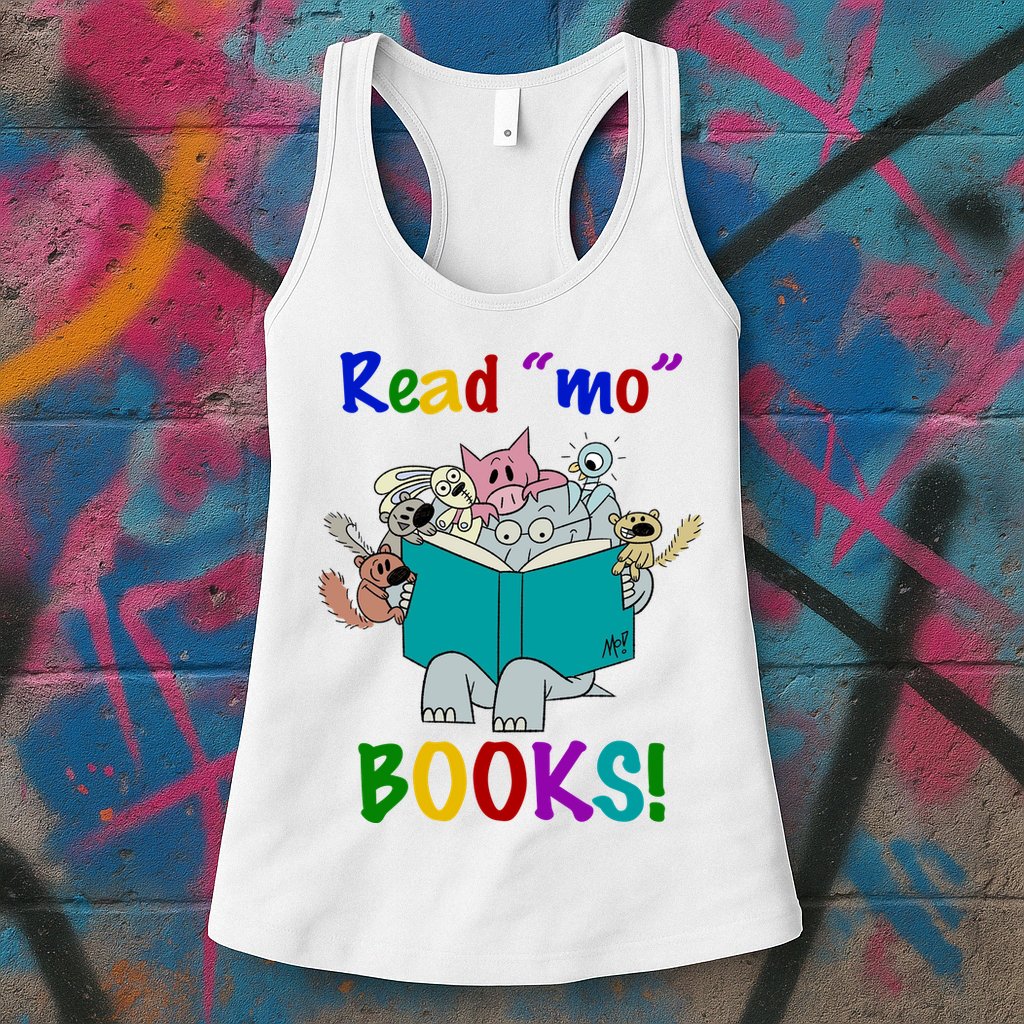 Read Mo Books Elephant Animals Womens Tank Top