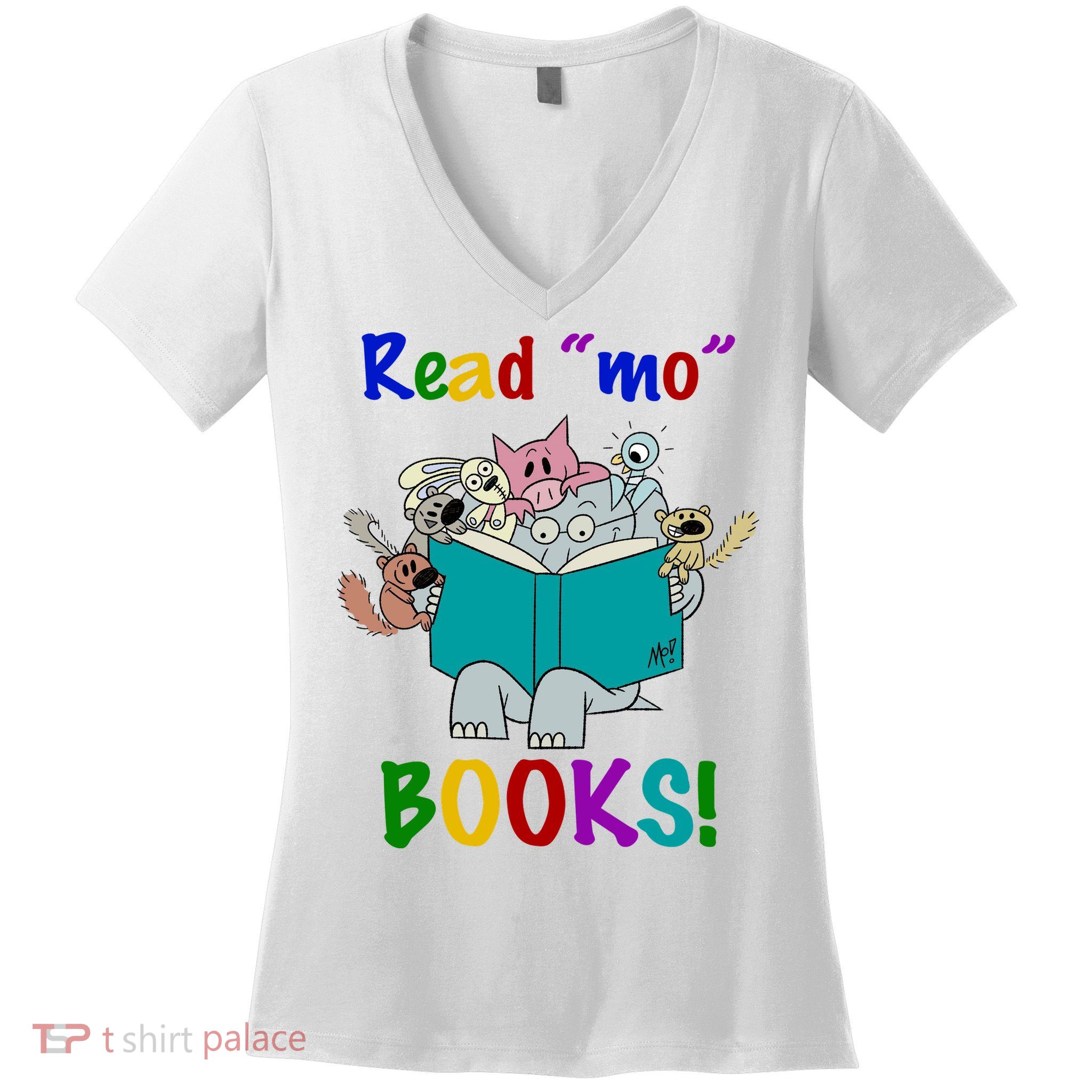 Read Mo Books Elephant Animals Women's V-Neck T-Shirt