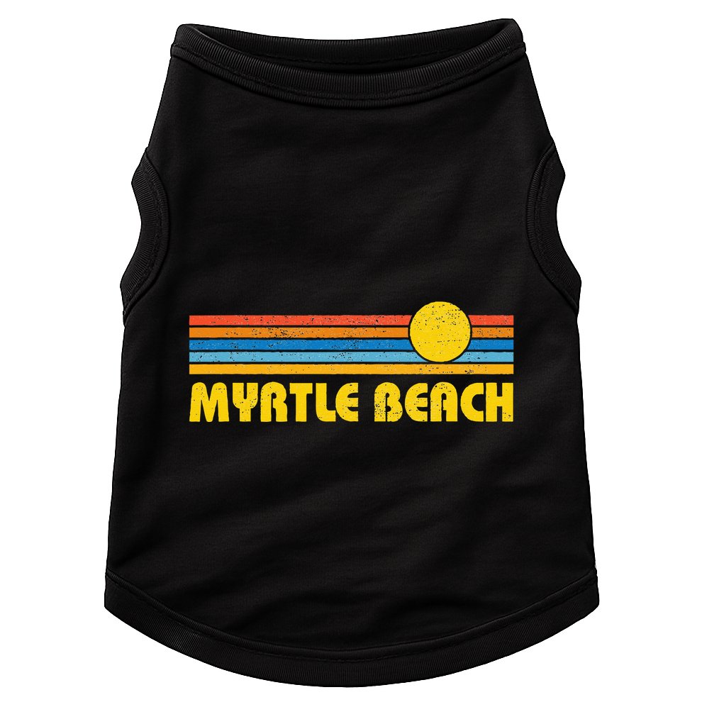 Retro Myrtle Beach Sunset Vintage Throwback Doggie Tank