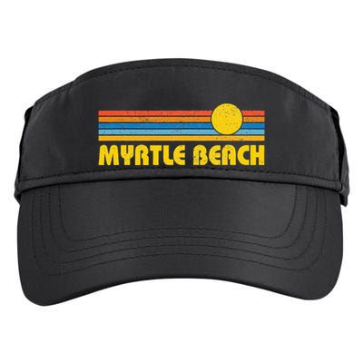 Retro Myrtle Beach Sunset Vintage Throwback Adult Drive Performance Visor