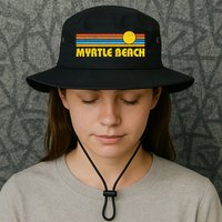 Retro Myrtle Beach Sunset Vintage Throwback Bucket Hat