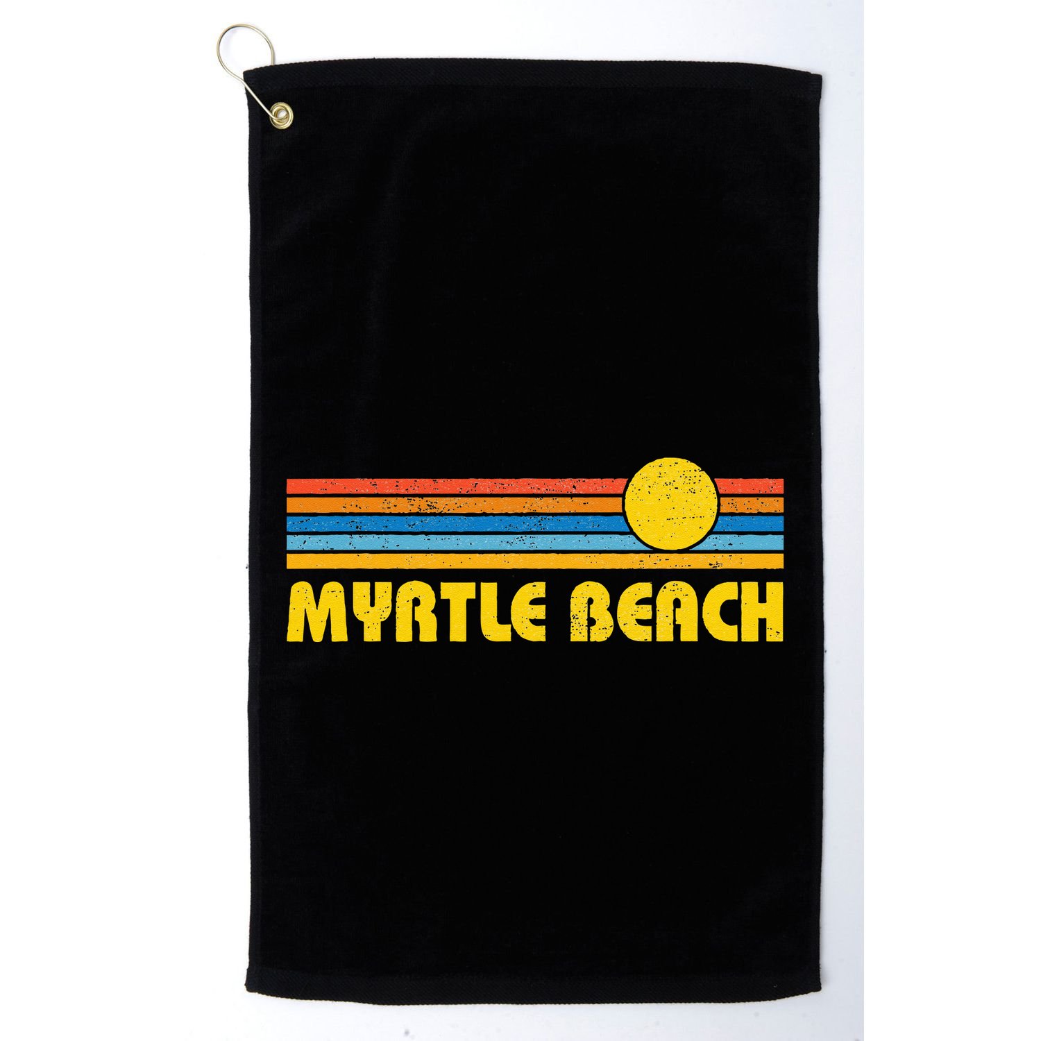 Retro Myrtle Beach Sunset Vintage Throwback Golf Towel