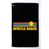 Retro Myrtle Beach Sunset Vintage Throwback Golf Towel