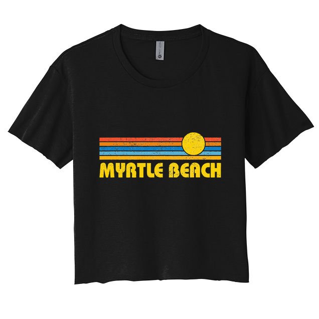Retro Myrtle Beach Sunset Vintage Throwback Crop Top
