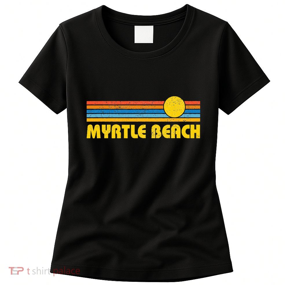 Retro Myrtle Beach Sunset Vintage Throwback Womens T-Shirt