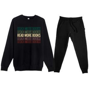 Read More Books English Teacher Lover Reading Retro Gift Premium Crewneck Sweatsuit Set