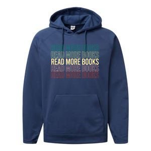 Read More Books English Teacher Lover Reading Retro Gift Performance Fleece Hoodie