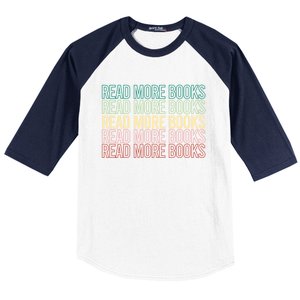 Read More Books English Teacher Lover Reading Retro Gift Baseball Sleeve Shirt