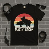 Retro Makin Bacon Pork Bacon T-Shirt