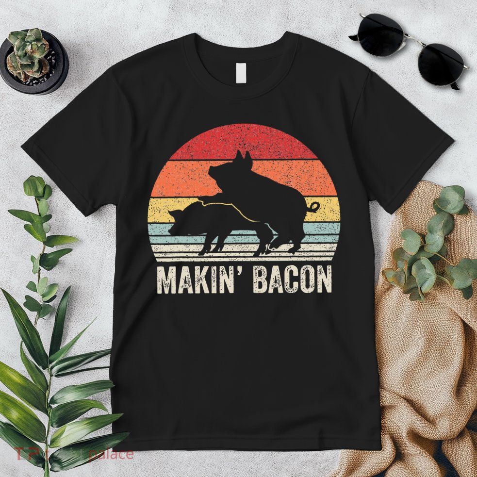 Retro Makin Bacon Pork Bacon Premium T-Shirt
