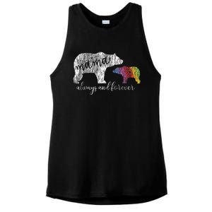 Rainbow Mama Bear Always Love Support Pride Lgbt Ladies PosiCharge Tri-Blend Wicking Tank