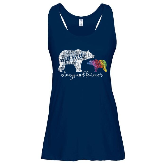 Rainbow Mama Bear Always Love Support Pride Lgbt Ladies Essential Flowy Tank