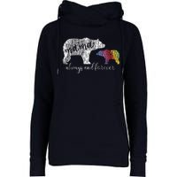 Rainbow Mama Bear Always Love Support Pride Lgbt Womens Funnel Neck Pullover Hood