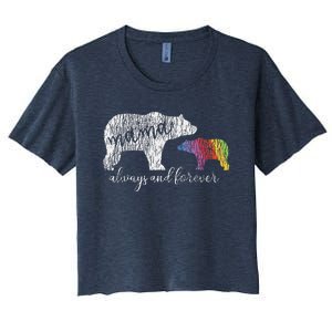 Rainbow Mama Bear Always Love Support Pride Lgbt Women's Crop Top Tee