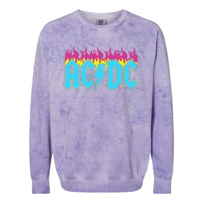 Rock Music Band Neon Flames Colorblast Crewneck Sweatshirt