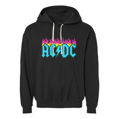 Rock Music Band Neon Flames Garment-Dyed Fleece Hoodie