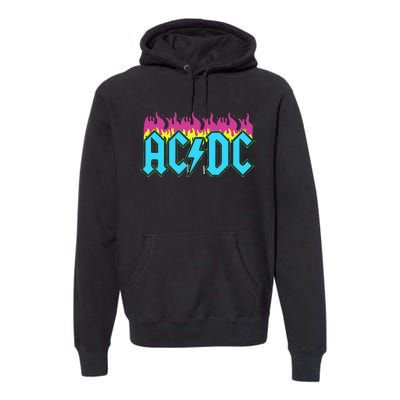 Rock Music Band Neon Flames Premium Hoodie