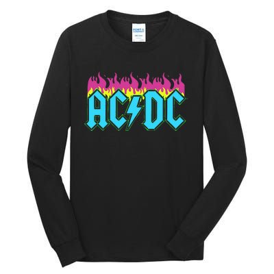 Rock Music Band Neon Flames Tall Long Sleeve T-Shirt